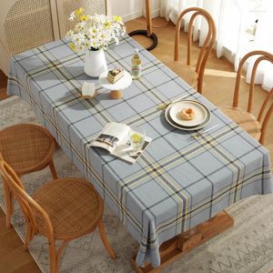 Table Cloth Soft Cotton And Linen With Simple Grid Pattern For Home Decoration Suitable All Seasons Manteles De Mesa Rectangular