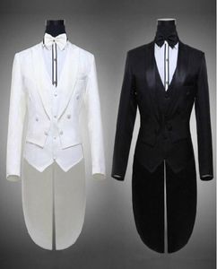 2016 Tailcoat Groom Tuxedos Man Groomsmen Men Men Wedding Suits Notch Lapel Performance Suit Black White JacketpantStie7699776