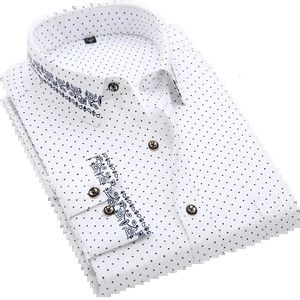 Men Shirt Langarm Langarm Blumendruck Plaid Fashion Pocket Casual Hemden 100% Polyester weich bequemer Männer Hemd DS375 240327