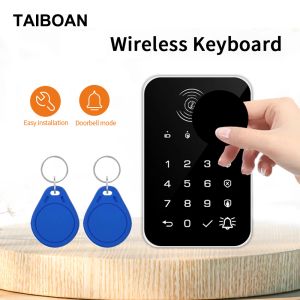 Tangentbord Taiboan 433MHz trådlöst tangentbord Touch Pad Doorbell -knapp Bring RFID -kort kan laddas för H501/G30/PG103 WiFi GSM -larm