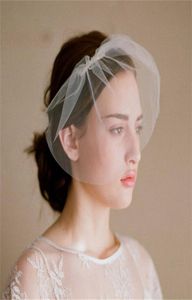 Casamento vintage Bridal White Birdcage Veil Face Fascinator Comnte -cocar acessórios de cabelo da face da face da face de face de face Prom Fash4724076