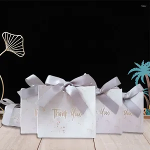 Gift Wrap 20/50PCS Marble Thank You Packaging Box Kraft Paper Bag Candy Boxes Flower Bags Wedding Cookie Birthday