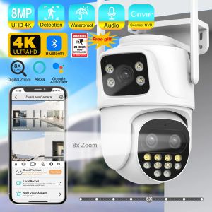 Kamery 12MP 6K 4K 8MP HD WiFi IP kamera 8x Zoom Trzy obiektyw CCTV 6MP Auto -Tracking PTZ Surveillance wideo ICSEE