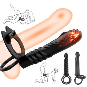 Giocattoli a doppia penetrazione spina anale dildo tappo vibratore per uomo cinghia su tappi vagina giocattoli sessuali adulti per coppie