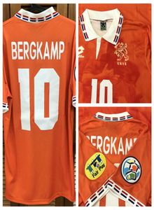 Hol 9698 Eurocup Vintage Classic Home Shirt Forması Kısa Kollu Bergkamp Cruyff Kluivert Özel İsim Numaraları Sponsor3125230