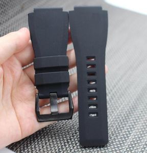 Watch Bands 34 24mm Mens Waterproof Diving Rubber Strap Silicone Watchbands For Bell Bracelet Ross Belt BR01 BR02 BR038117431