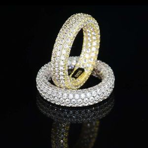 JR01 OEM/ODM Custom Jewelry Factory Wholesale Ice Out Diamond Real Gold مطلي 925 Sterling Silver Men Moissanite Hip Hop Ring