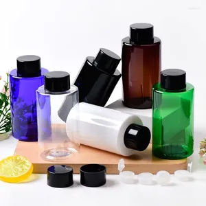 Storage Bottles 20pcs 250ml Empty Black White Plastic With Bilayer Screw Caps For Packaging Shower Gel Shampoo Container