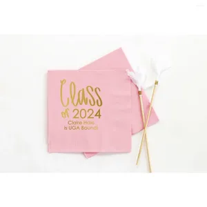 Party Supplies 50 Class Of 2024 Napkins Personalized Graduation Custom Beverage Grad Co