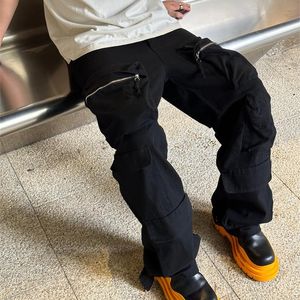 Black Casual Pants High Quality Men Fashion Hip Hop Casual Street Jogger 2024SS