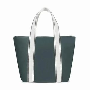 Kvinnor Nylon Highcapacity Kontrasterande färger shoppingväska Tote Random Zipper Direction 240329