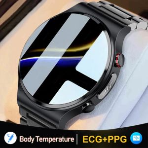 Uhren 2022 Neues Smartwatch -Männer Körperthermometer Wettervorhersage Fitness Tracker Smart Watch EKG+PPG Herzfrequenz Blutdruck überwachen