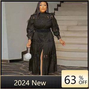 Abiti etnici abiti a maniche lunghe tagliate il collo rotondo elegante e grazioso midi lunghezza midi vintage plus size abiti sexy