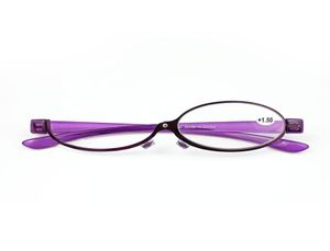 Fashion Makeup Reading Glasses Women Lady Make Up Eyeglasses Magnifying Eyewear Purple Metal Frame Magnifier Eye Reader 10402941004