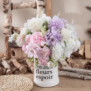 Dekorative Blumen Löwenzahn Seide Künstliche Blume Weiß Hordera Raum Gartenpflanze Hochzeitsfeier Dekoration Bouquet DIY gefälschte Hausschaum