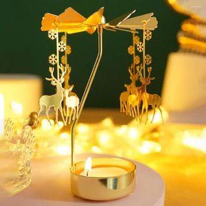 Ornamento elegante para casas para casamentos festas de liga dourada folhas carrossel castlestick festas de festas de casamento natal natal
