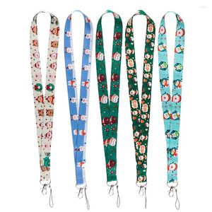 Nyckelringar FI2 Julrep Rem Keychain Neck Lanyard For Keys Butterfly Flowers Lång telefon USB Hängande ornament Anti-Lost Hang