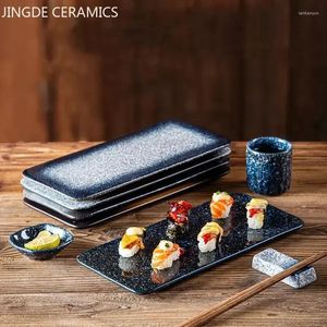 プレート日本語スタイルのセラミック寿司プレートレストラン長方形ディナーバーベキューフラットホームテーブルウェアキッチンアクセサリー