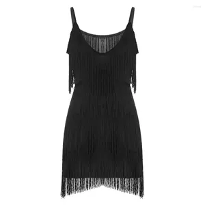 Casual Dresses Women Sexig Deep V Neck Backless Patchwork Bodycon Dress Summer Fringe Tassel Club Party Prom Mini Long For Juniors