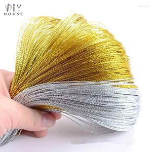 Gift Wrap 91M(100Yards) Gold/Silver Glitter Cords DIY Packing Hang Tag String Strap Wedding Party Florists Crafts Decor Rope Threads