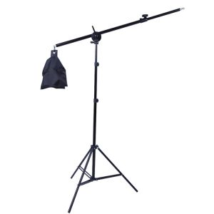 Monopods SH Photo Studio 2M 2in1 Light Stand med 1,4 m bomarm och tom sandväska för att stödja Softbox Lighting Photography Stativ