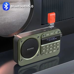 Radio Portable FM Radio Mini FM Radios Receiver Outdoor Bluetooth Speaker TF Card USB Headphones MP3 Music Player Recorder 70108MHZ