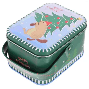 Storage Bottles Christmas Tin Box Candy Holder Favors Sugar Case Sweet Container Cookies Tins With Lids Tree