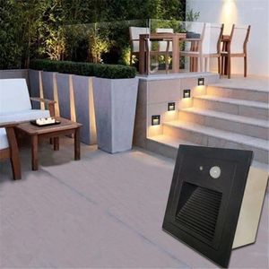 Wall Lamp PIR Motion Detector Light Sensor Led Step Stair Lights Waterproof Outdoor Footlight Recessed Corner