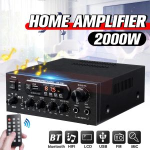 Amplifier 2000W Home Amplifiers Audio 220V Bass Audio Power Bluetooth Digital Amplifier Hifi FM USB SD LED for Subwoofer Speakers