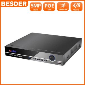 Recorder BESDER MINI 4CH POE NVR 48V 4MP HDMI Full HD Network Video Recorder CCTV -System für POE -Kamera -Sicherheitssystem P2P Xmeye