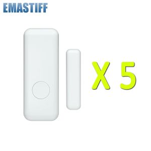 Kits MINI 5PCS HOSA Wireless Guarding Windows Doors Sensor For 433MHz WIFI GSM PSTN Home Security Detector Alarm System Kits