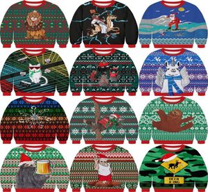 Casais unissex de Natal de Natal Feio de Natal Rount Round Pushirt Sweatshirt 3D Squirrel engraçado Jumpers 5328468