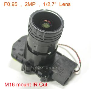 Parts F0.95 StarLight Lens 2.0MP , 1/2.7" M16 mount adapter IR Cut filter for CCTV camera board module ( optional 4mm OR 6mm Lens )
