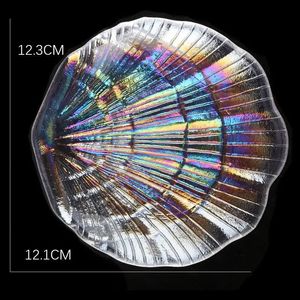 2024 Nagelkonst sjöjungfru Crystal Glass Display Tray False Nail Tips Shell Showcase Plate Board Photo Props 3D Nails Jewerly DIY Tool - For Nail