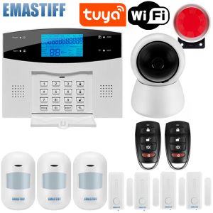 Gloves Ios Android App Wired Wireless Home Security Tuya Wifi Ps Gsm Alarm System Intercom Remote Control Autodial Siren Sensor Kit