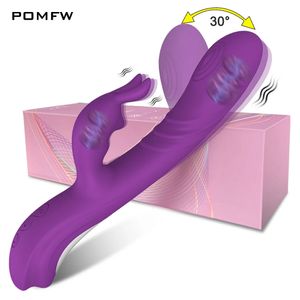 15 hastigheter kraftfull dildo vibrator kvinnlig kanin g spot clitoris stimulator efterliknande finger wiggling sexleksak för kvinnans onanator 240403