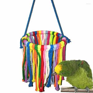 Other Bird Supplies Pet Parrot Toy Cotton Rope Chewing Bite Cage Hanging Accessories Swing Climb Chew Toys For Small Medium Birds UB
