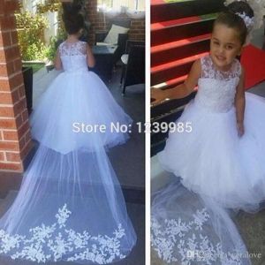 Платья длинное театрализованное платье для детского платья с мячом цветочниц платья свадьбы платья причал