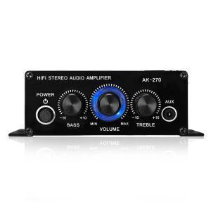 Amplifier AK270 Mini Audio 2Channel Stereo Power Amplifier Portable Sound Amplifier AUX Input Speaker Amp for Car and Home