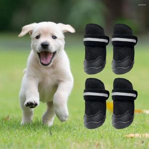 Dog Apparel 4Pcs Pet Shoes Fastener Tape Closure Knitted Anti-slip Soft Texture Feet Protection Waterproof Accessories