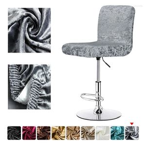Pokrywa krzesła 2/4 szt. Wysoka stołek błyszczące aksamitne tkaniny CVOERS SWIVE STRING Soft Bar Cover do jadalni obudowa siedziska
