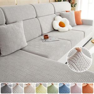 Chair Covers Jacquard Sofa Luxury Solid Plain Cushion Cover Living Room Elastic Spandex L-shaped Couch Washable Pets