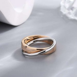 New Men's Double Ring Colored Ring Made of Precise Steel, Simple Couple's Birthday Matching Ring