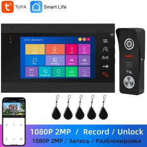 Türklingel Indomita Video Intercom WiFi Tuya Smart IP Door Phone Wireless 1080p RFID -Türklingelkamera mit Bildschirm 7 Zoll Rekordgespräch Unlock