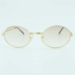 2024 Mode von Luxusdesigner neuer Männer- und Frauen -Sonnenbrillen vor Vintage Metal Mens Brand Männer Retro Oval Sonnenbrille Goldgläser Round Eyewearkajia