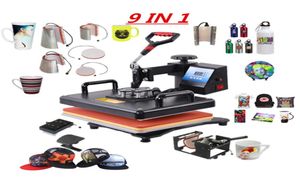 Multifunktionell 9 i 1 Combo Heat Press Machine Sublimation Heat Press värmeöverföringsskrivare för MUGCAPT SHIRTPHONE CASS5094994