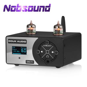 Amplifikatör nobsound hiFi Jan5654 Bluetooth 5.0 Alıcı Vakum Tüp Preamp Stereo S/PDIF D/A Ses Dönüştürücü Kulaklık Amplifikatörü 24B/192K