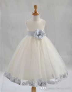 Dresses Ivory Flower Girl dress tie bow sash pageant petals wedding bridal children bridesmaid toddler elegant sizes