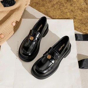 Casual Shoes TopHQWS Platform Woman Loafers High Quality Pu Leather Round Toe 2024 Trend Slip On Flats