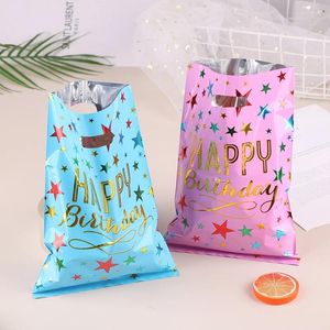 Gift Wrap 10PCS Star Aluminum Film Bag Birthday Party Candy Bags Happy Plastic Treat With Handles Favor